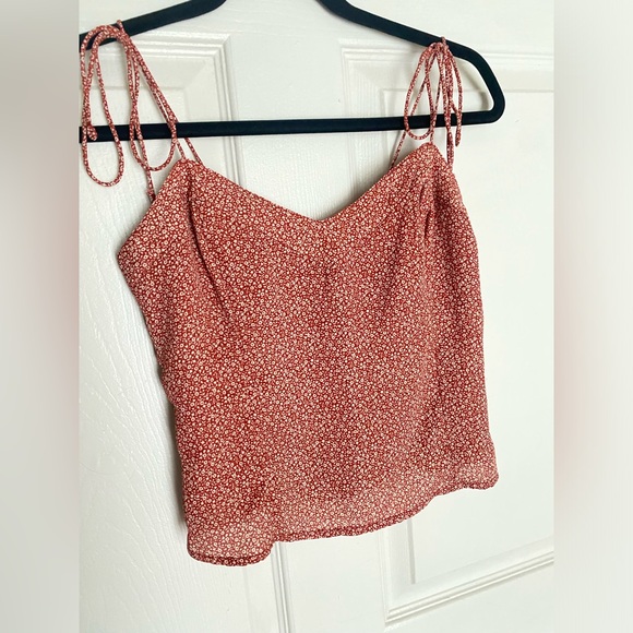 Abercrombie & Fitch Womens Red and White Floral Camisole with Tie Straps NWOT XS - Picture 5 of 10